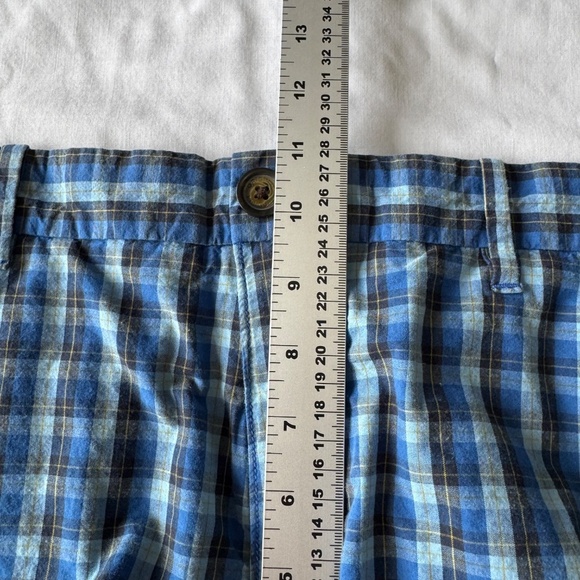 Penguin‎ by Munsingwear Men's Plaid Chino Shorts Blue 33 Preppy Boardwalk Beach - Picture 12 of 16
